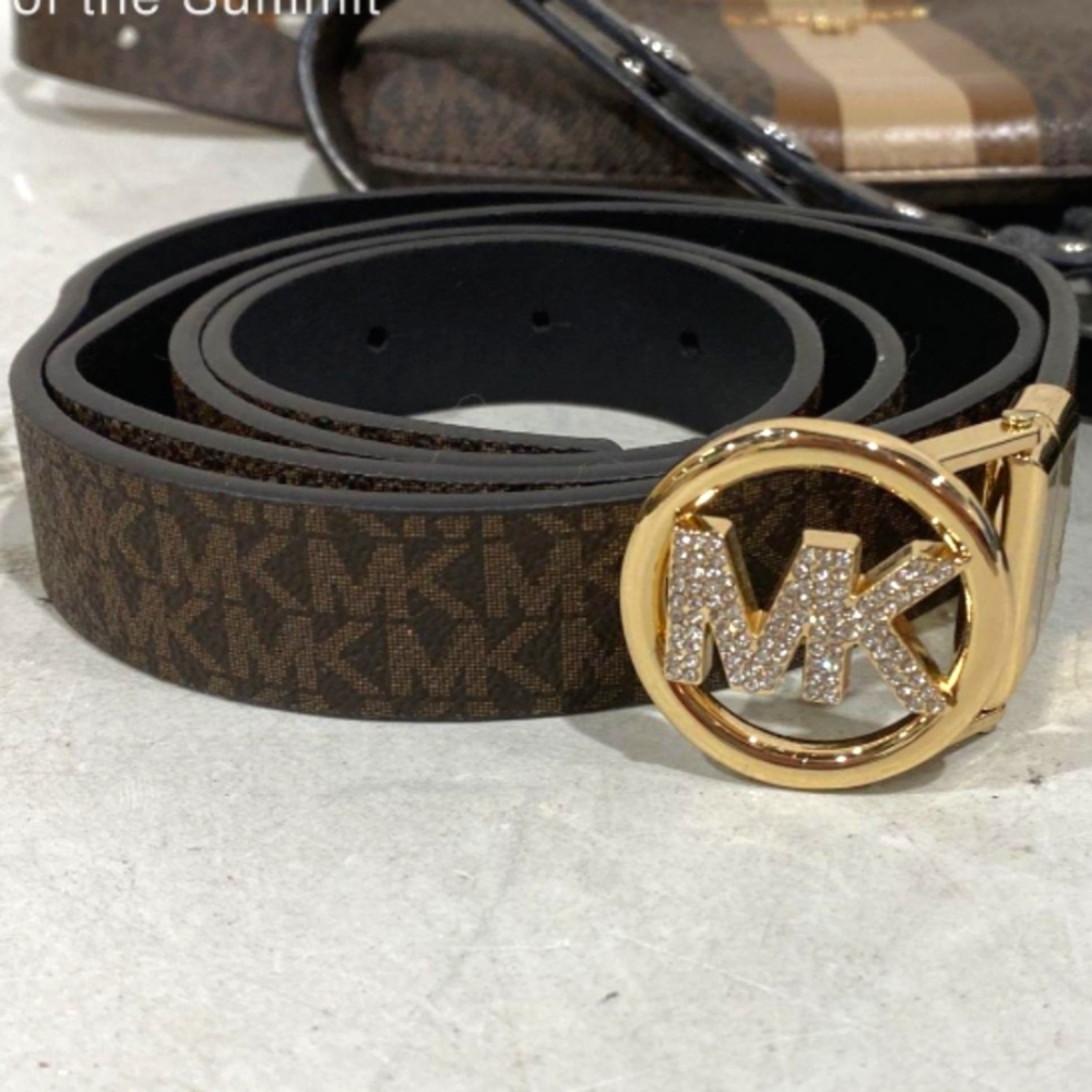 Michael Kors Brown and Gold Belt